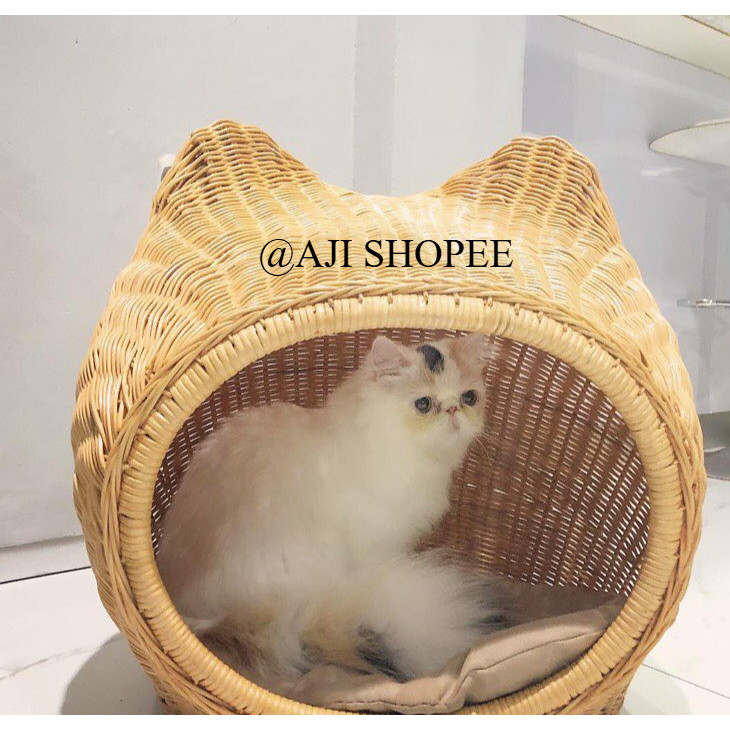 RUMAH KUCING LUCU / TEMPAT TIDUR KUCING DARI ROTAN