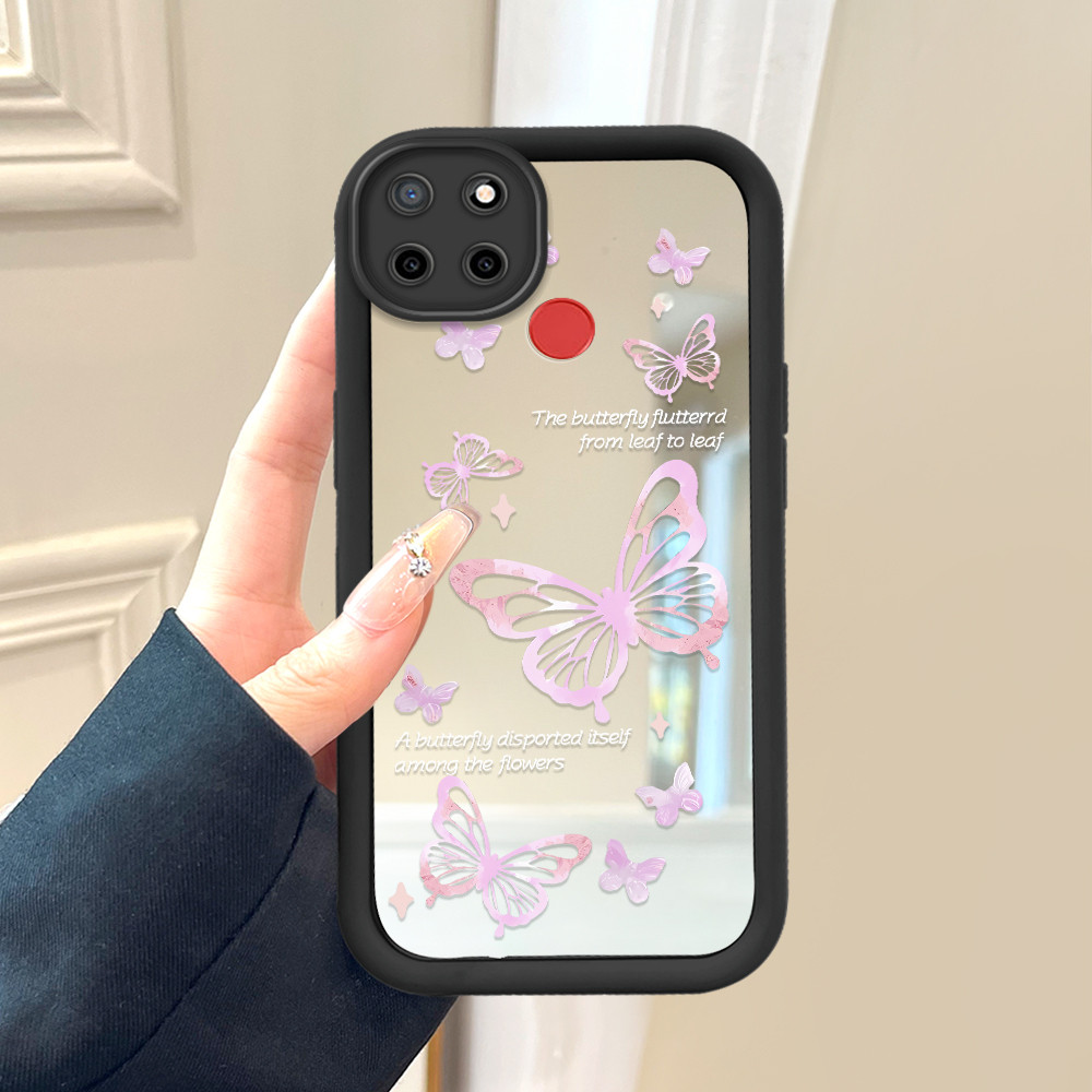 Casing Hp Untuk Realme C12 C25 C25S Narzo 20 30A Soft Phone Case Cesing Soft Cover Pink Butterfly 80