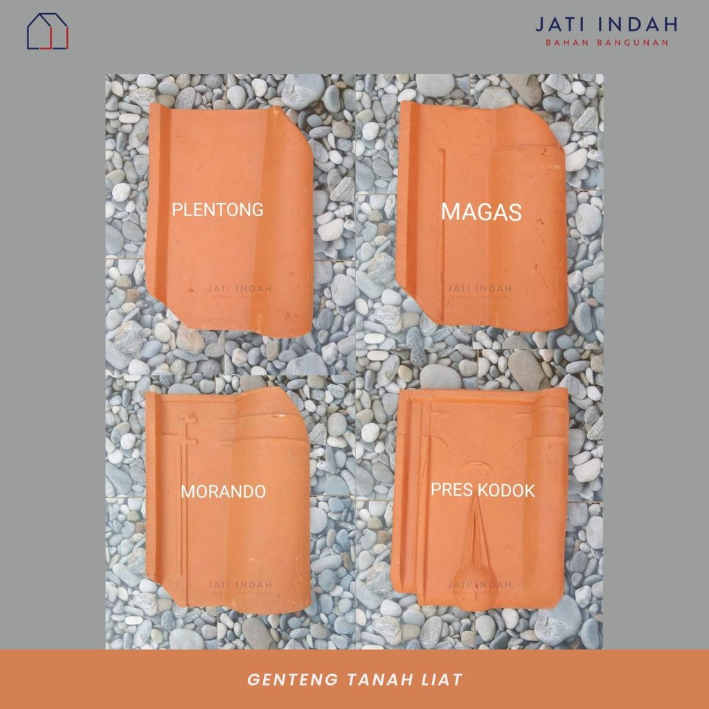 Genteng Tanah Liat Merah (1000 pcs)