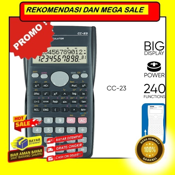 

Rekomendasi Terlaris Joyko Scientific Calculator / Kalkulator Ilmiah Joyko Matematika - CC-23 Promo