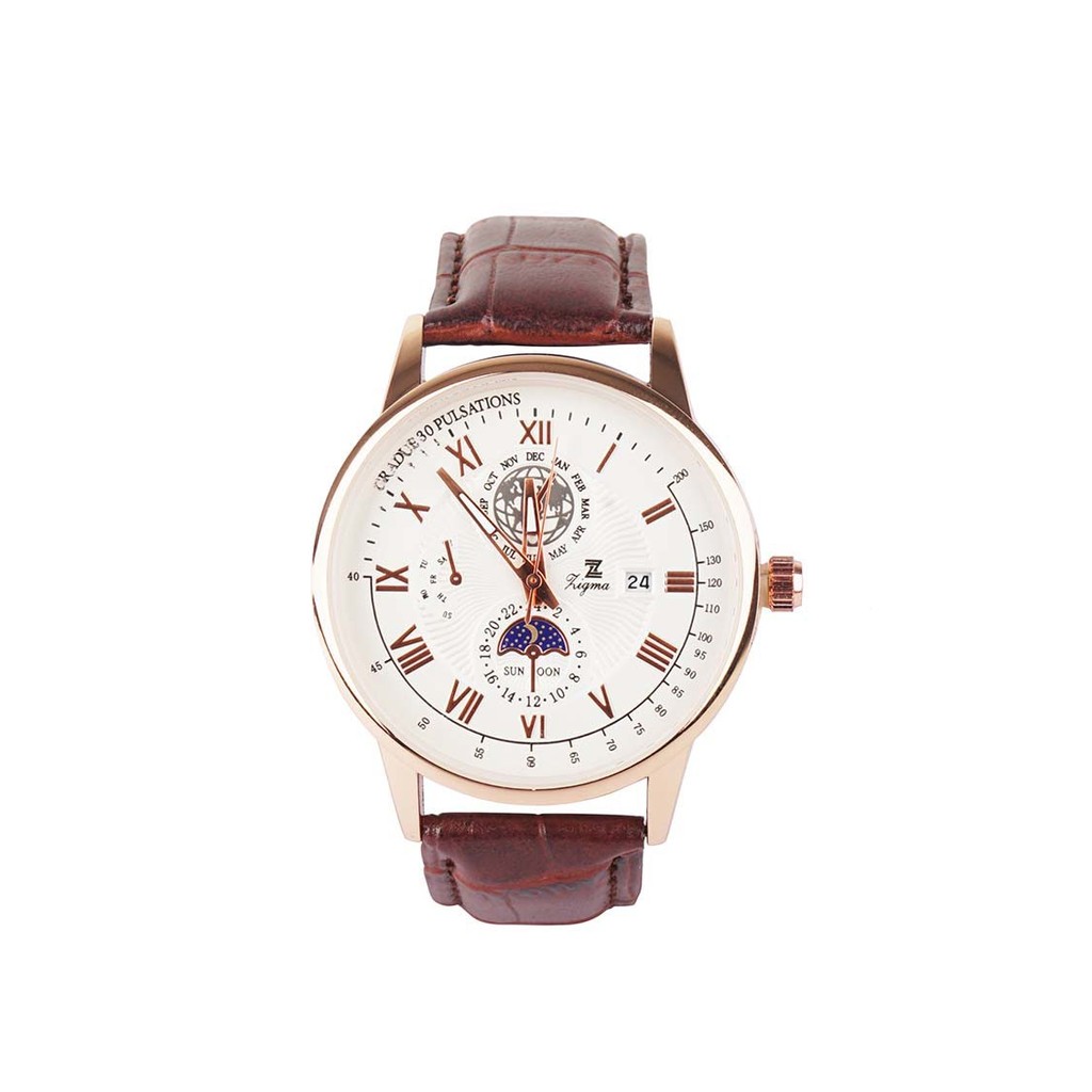 ZIGMA 109 Jam Tangan Pria Berkelas dengan Tali Coklat dan Kotak Putih - Fashion, Gaya, dan Kualitas 