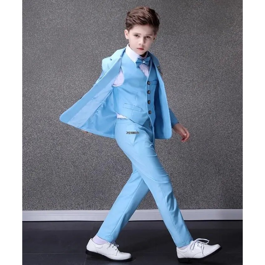 Setelan pesta pernikahan anak laki-laki, tuksedo anak laki-laki, biru, foto, remaja, kostum acara pa