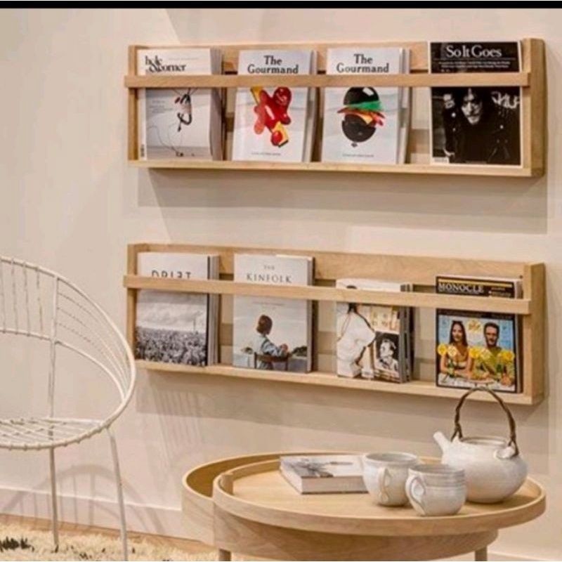 Rak buku kayu / rak buku minimalis / rak kayu / rak dinding minimalis panjang 45 cm  MEDIAKIT
