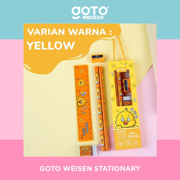 

Goto Weisen Set Paket Alat Tulis Penghapus Serutan Pensil Penggaris - BLUE