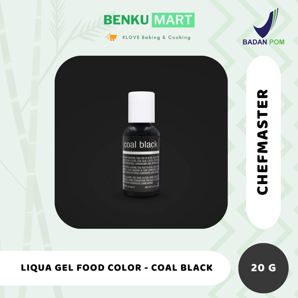 

Chefmaster COAL BLACK Liqua Gel Food Color 20 ml | gr Pewarna Makanan