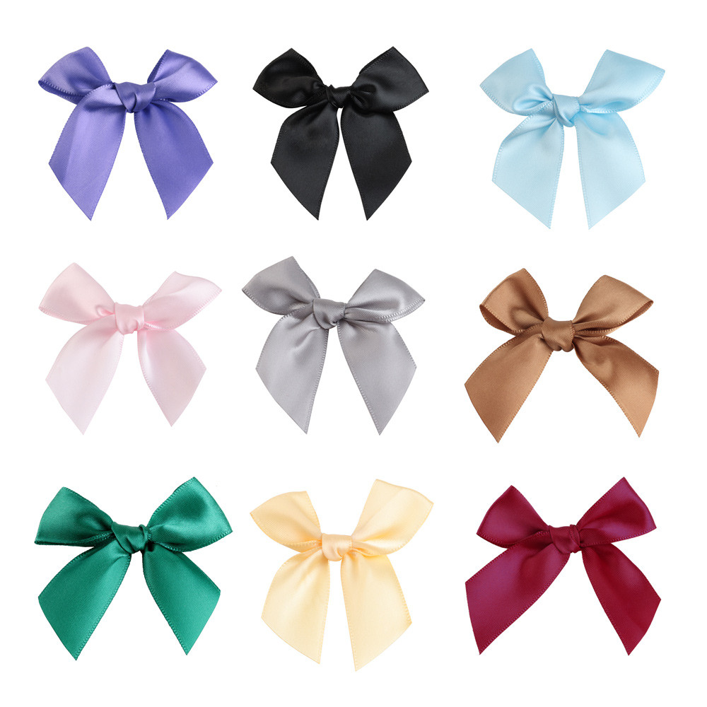 

20/50pcs Colourful Ribbon Bows Polyester Satin Ribbon Bow Flower Headwear Clothing Gift Wedding Party DIY Craft Decoration