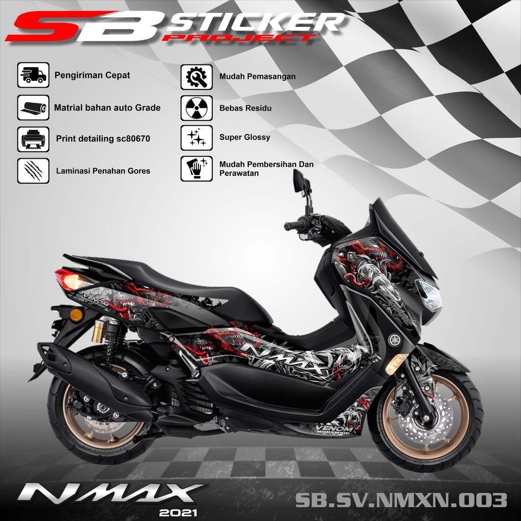 Striping NMAX NEW 2021 -  Sticker Striping Variasi list Yamaha NMAX NEW 2021 RACING