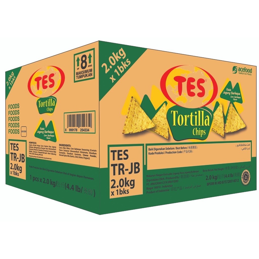 

Lezatoz_Genz Tes Tortilla Chips 2.0 Kg Jagung Barbeque 1Karton Dus Snack