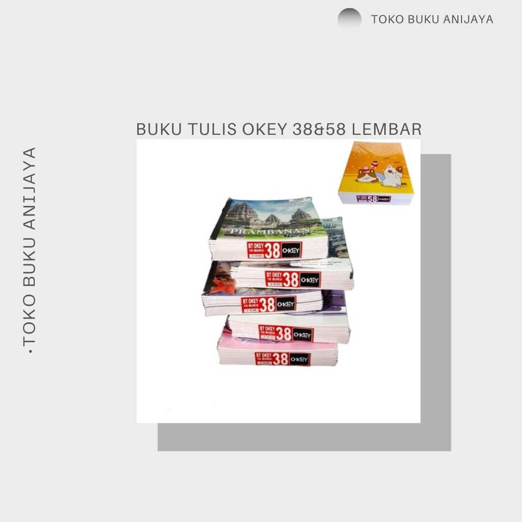 

Buku Tulis Okey 10 Buku Isi 38 Lembar dan 58 Lembar - Paper, Stationery