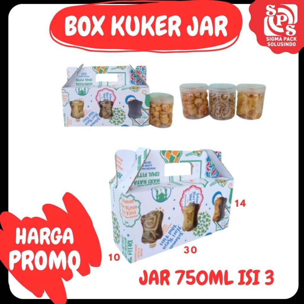 

Box Kuker jar 30x10x14 Toples Tabung 750 ml isi 3 Jinjing Gable Box Jar Kue Kering Gable Box Serbaguna Botol Dus Kue Kering Kemasan Madu Souvenir MEDIAKIT IDN