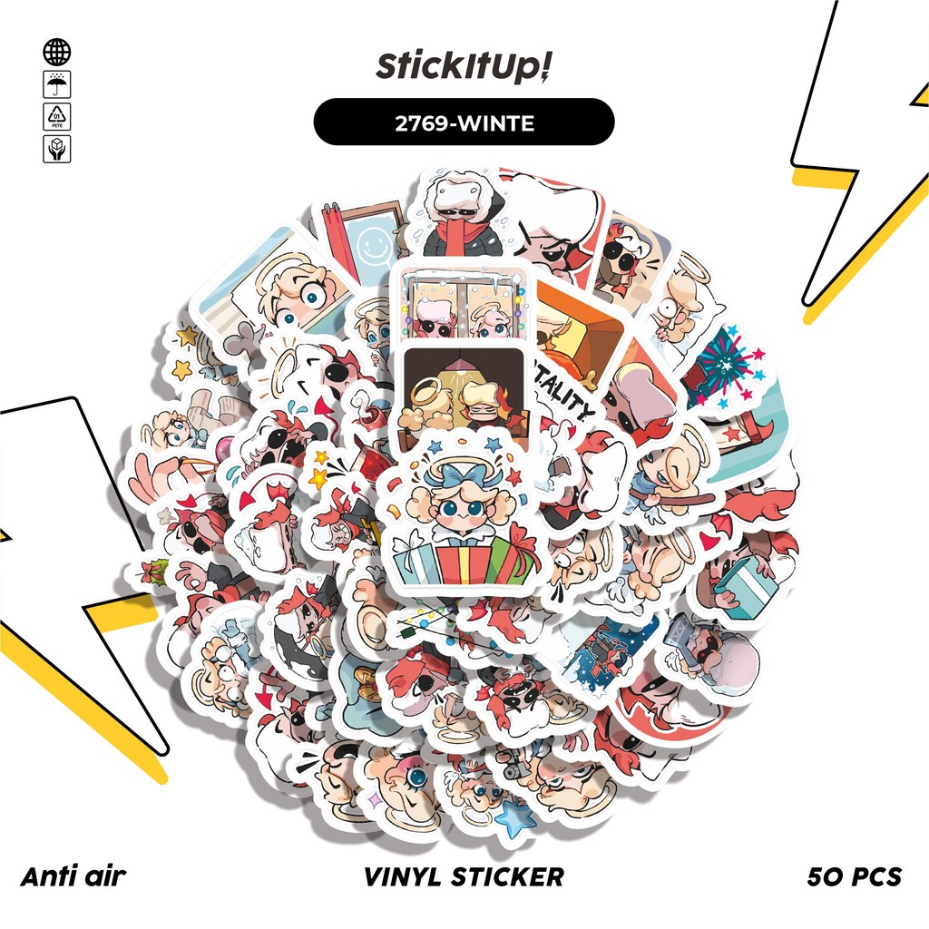 

COD 50 Pcs Stiker FUNNY CHARACTER WINTER HALOAND HORNS STICKER PACK Lucu Anti Air Untuk Dekorasi Notebook Sepeda Skateboard Handphone DIY