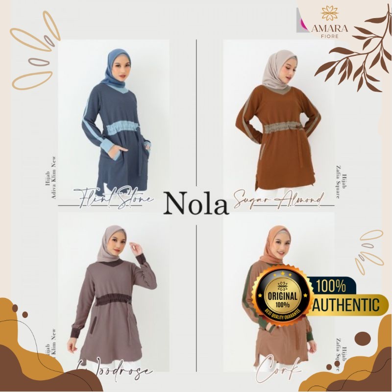 Tunik Daily Wanita Dewasa Alnita Nola Original | Atasan Simpel Baju Wanita Bahan Orange Skin Lembut