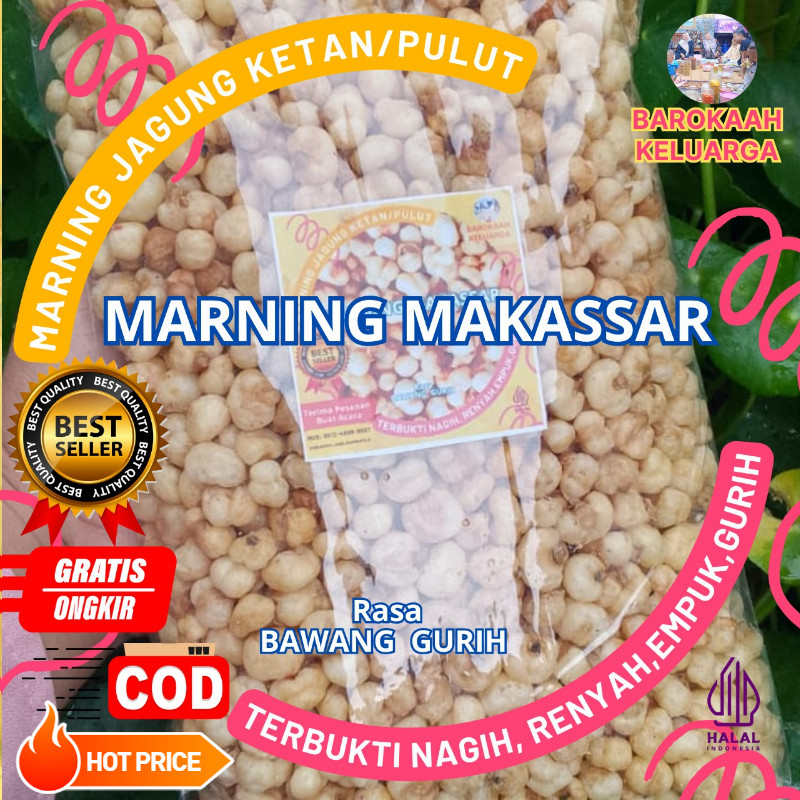 

MAKARONI JAGUNG MARNING SULTAN TERBUKTI EMPUK RENYAH BANGET / SNACK JAGUNG MARNING KETAN/JAGUNG MARNING PUTIH 100 GR, 250 GR 500 GR, 1KG GURIH BAWANG