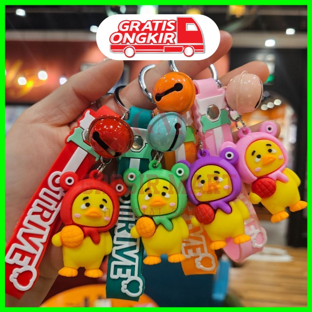 Gantungan Kunci Upset Duck Silikon Tebal / Ganci Upset Duck / Ganci Bebek / Gantungan Kunci Boneka U