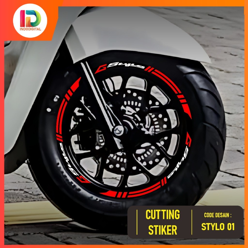 STICKER VELG STYLO 160 RING 12 STIKER LIS LIST VARIASI BAN VELG MOTOR HONDA STYLO 01