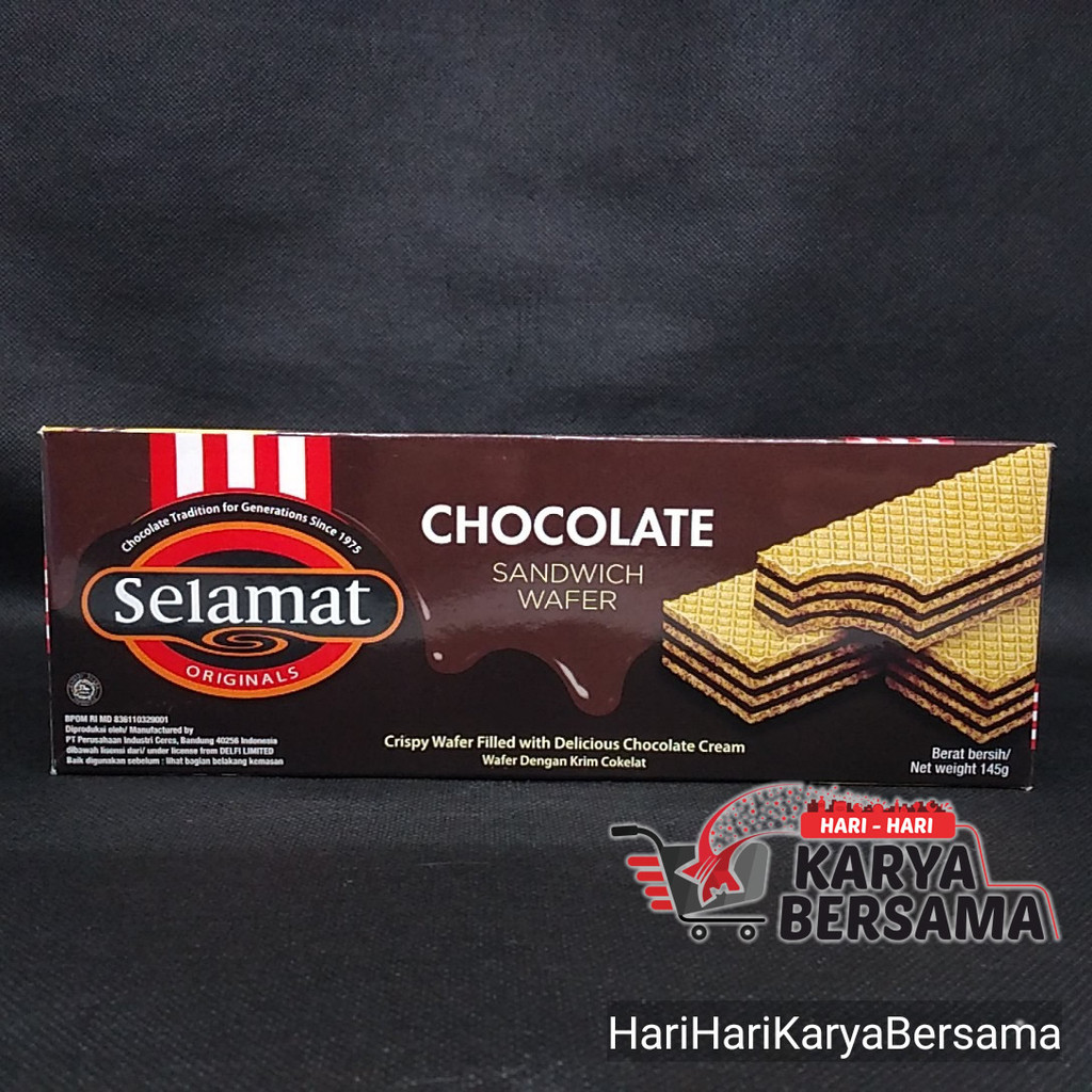 

MAKANAN RINGAN SELAMAT WAFER CHOCOLATE 145GR