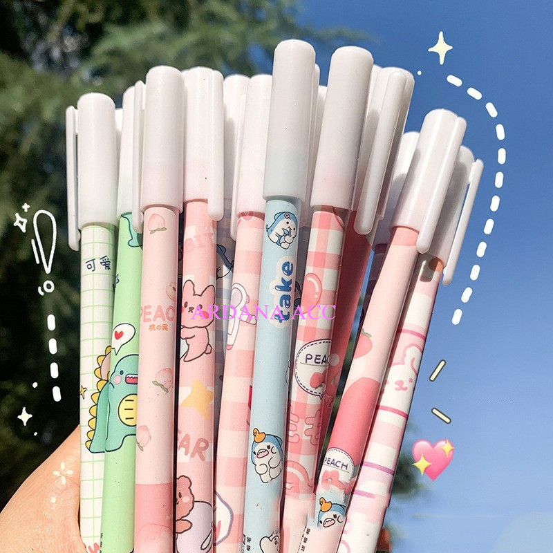 

ARDANA Pulpen bisa dihapus Tinta Hitam Multifungsi Bolpoin Gel erasable karakter lucu
