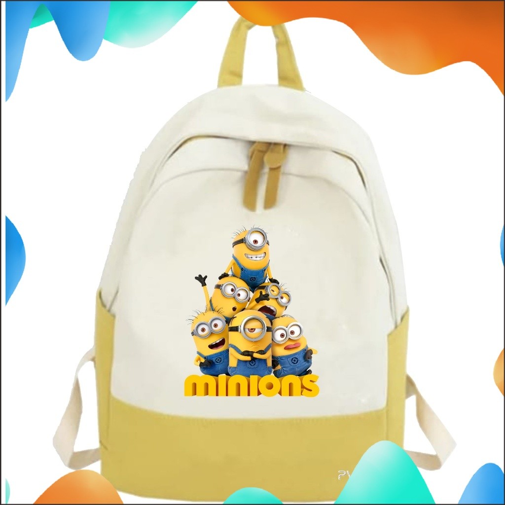 RHD Terbaru Tas Sekolah Anak Perempuan Laki Laki SMP SMA Kuliah Ransel Original Backpack Minion Fash