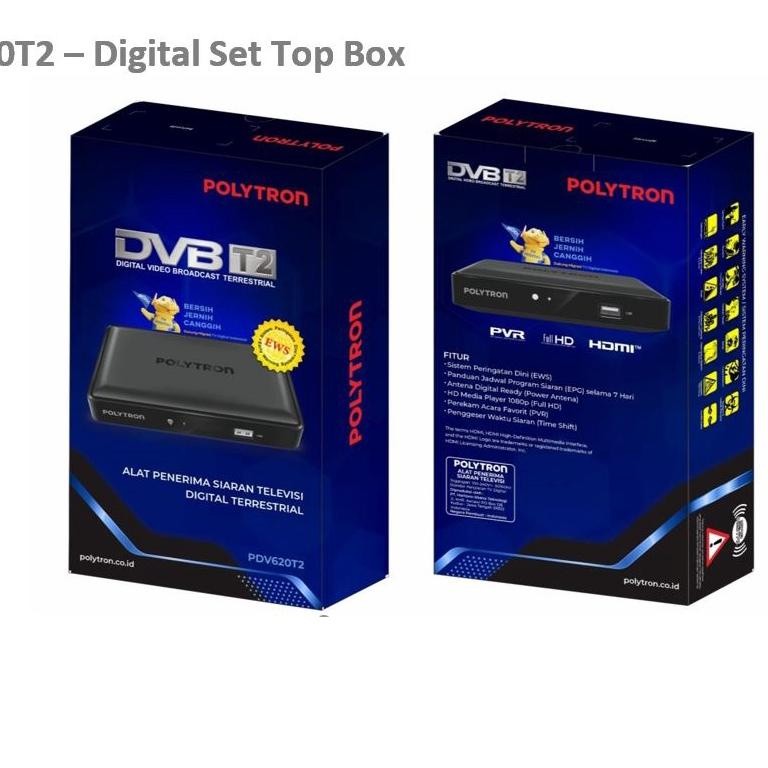 READY STB / SET TOP BOX TV DIGITAL DVB T2 POLYTRON PDV 700T2 - PDV 620T2 GARANSI RESMI 1 TAHUN|KD2