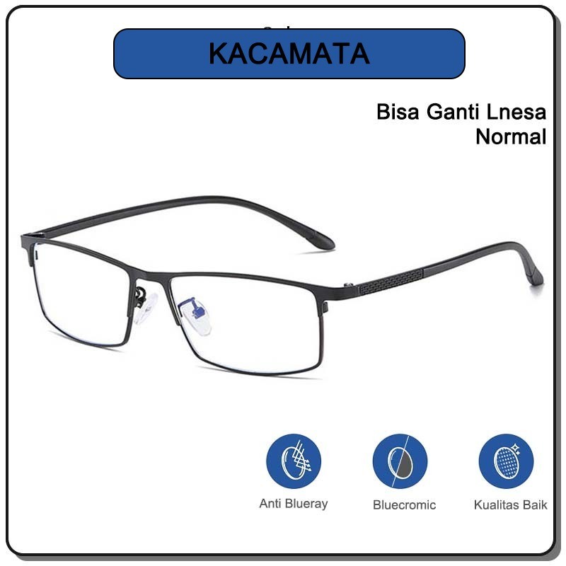 Viendo Kacamata Photocromic Anti Radiasi Blueray 2 in 1 Pria Wanita Keren Gaya Bisnis Besi Frame Kac
