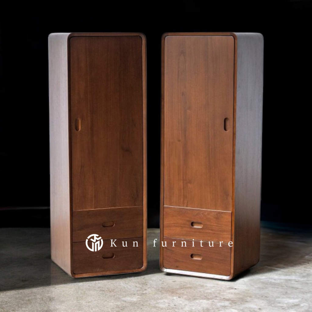 lemari pakaian anak kost 1 pintu full rak - almari pakaian anak jati