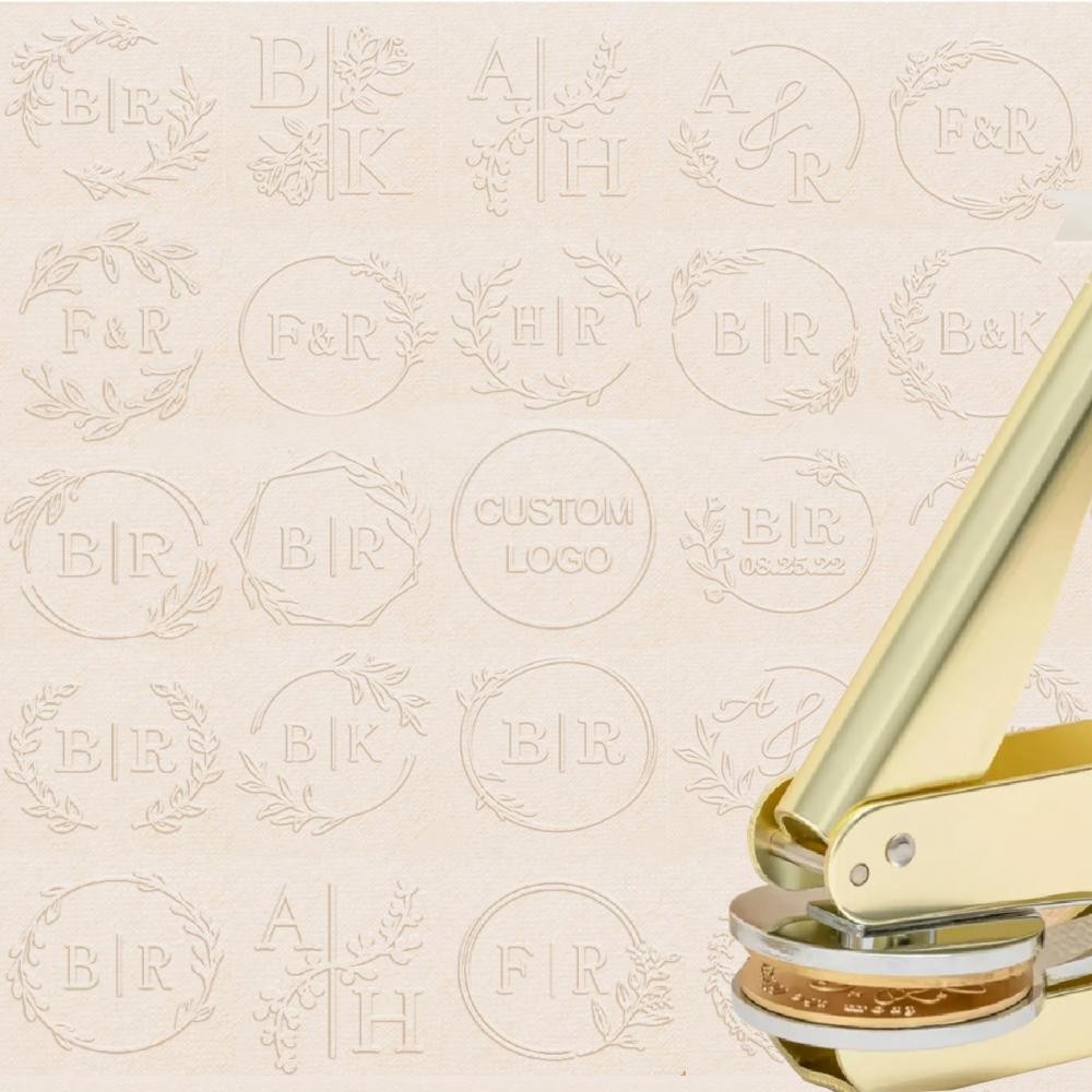 

Custom LOGO Embossed Stamp Wedding Library Book Private Seals Personalized Customized Embossor Stamps for DIY Gift Package