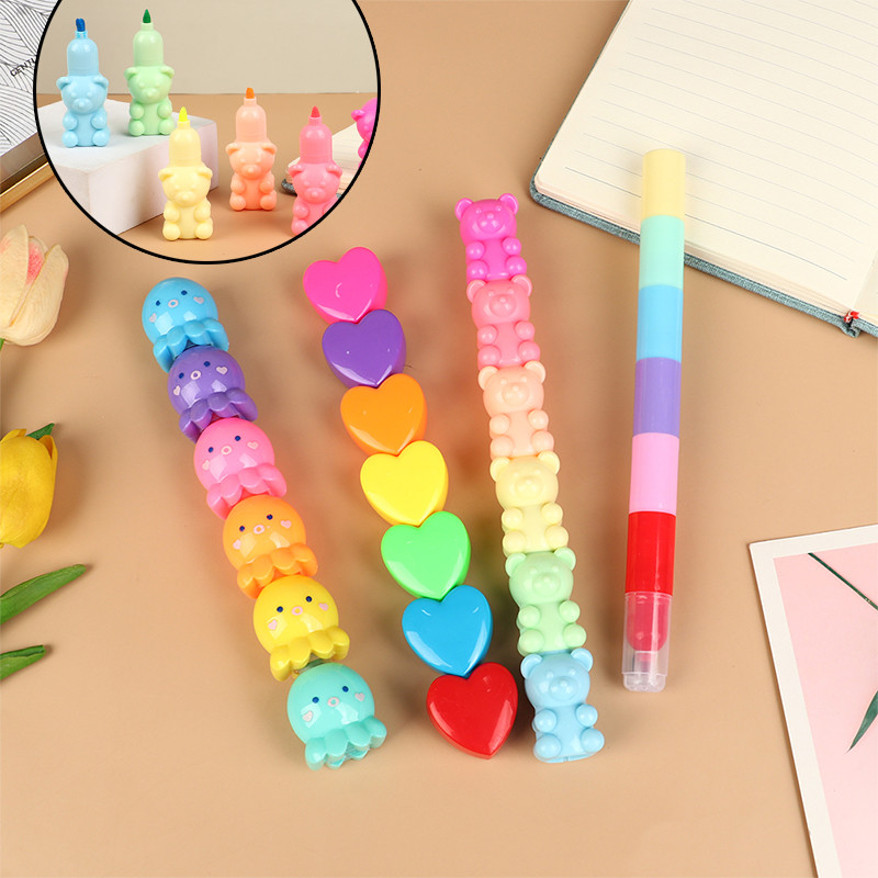 

1Pc Colors Cute Octopus Highlighter Watercolor Highlighter And Graffiti Markings For School And Office