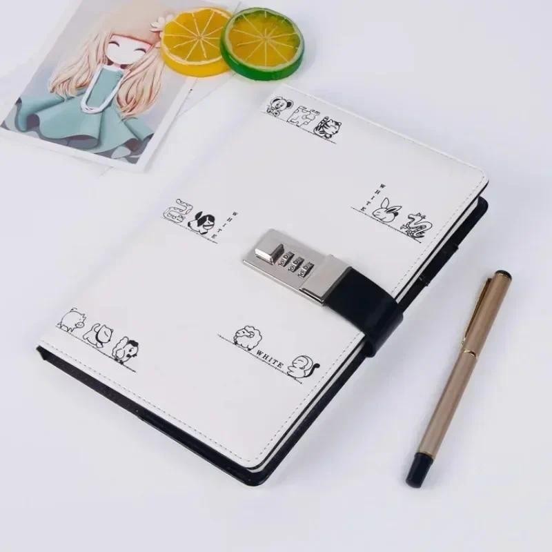 

Kawaii Cartoon Lock Diary Password Book Business Notepad Constellation Notebooks School Office Writing Pads Supplies Stationary