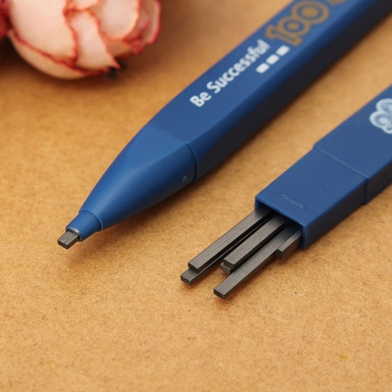 2Pcs Student School Stationary Supplies 2B Pencil Black 6Pcs Lead Refills Mechanical Holder Testing 