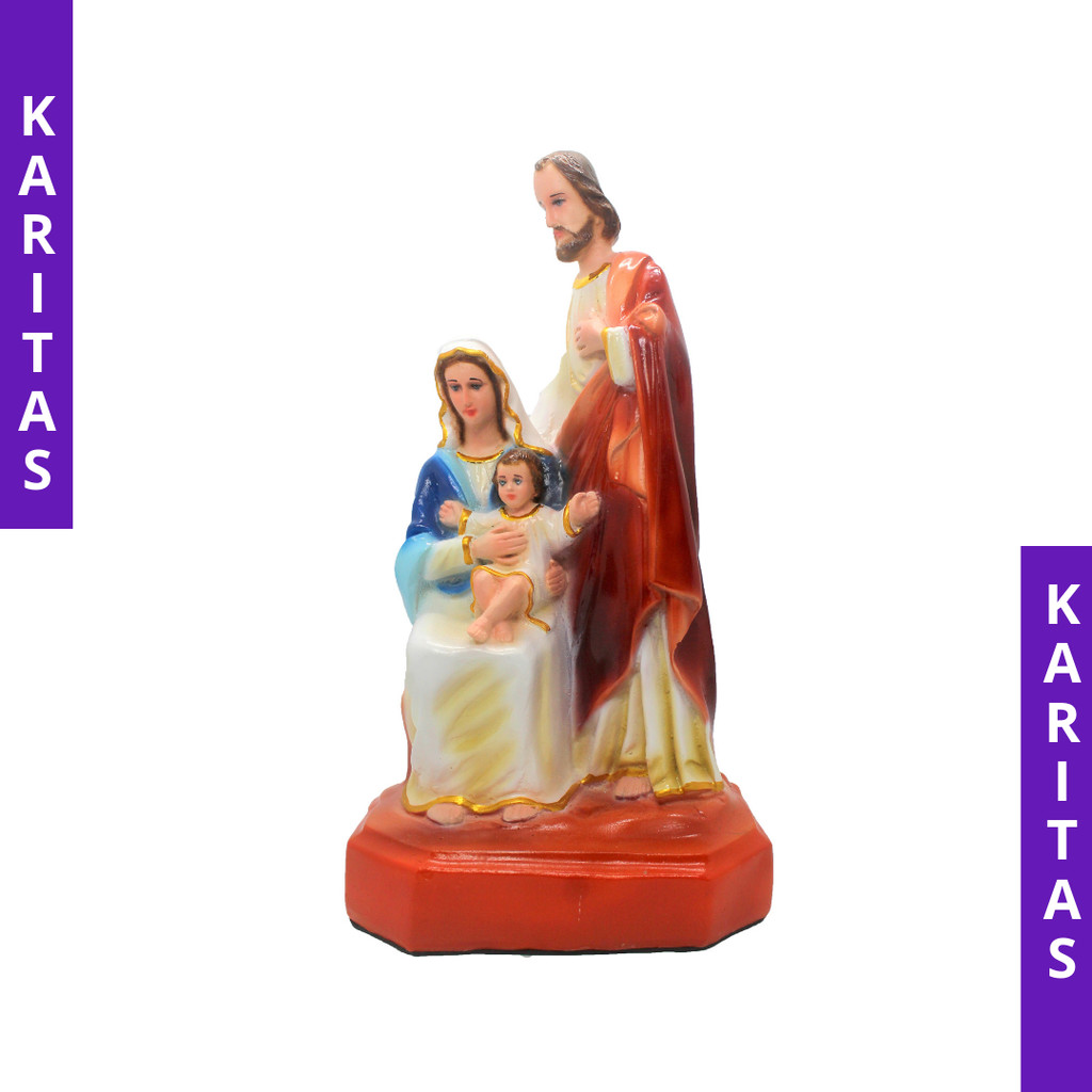 PATUNG KELUARGA KUDUS 30 CM (DUDUK) / PATUNG KATOLIK / PATUNG YESUS MARIA YOSEF / PATUNG SANTO YUSUF