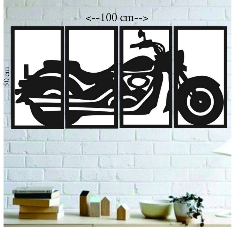 Hiasan dinding ukiran kayu aesthetic, Dekorasi dinding kamar ukiran motor harley, Hiasan dinding
