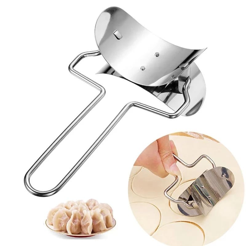 MEMELASHOP KLF - CETAKAN BULAT roll stainless steel cetakan pastel pangsit cutter round foundant dek