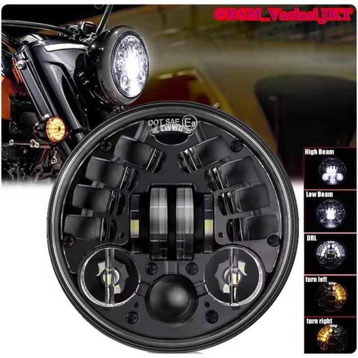 lampu projector 7 inch & 5 75 inc dymaker ori dot sae 16 original ori dus hitam vixion old biru cb g