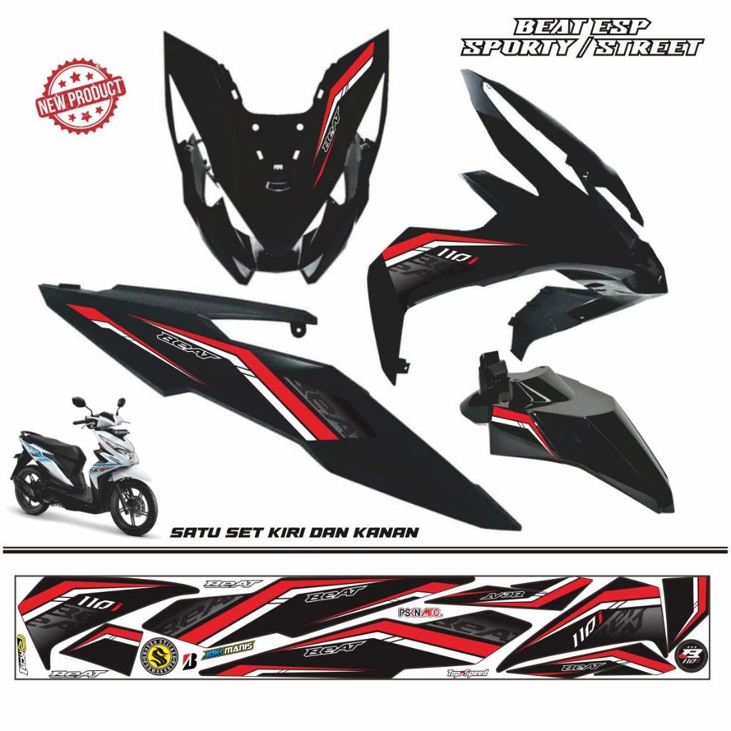 Striping variasi lis motor beat esp 2017/ stiker beat street 2018/ variasi beat sporty STIKER MOTOR
