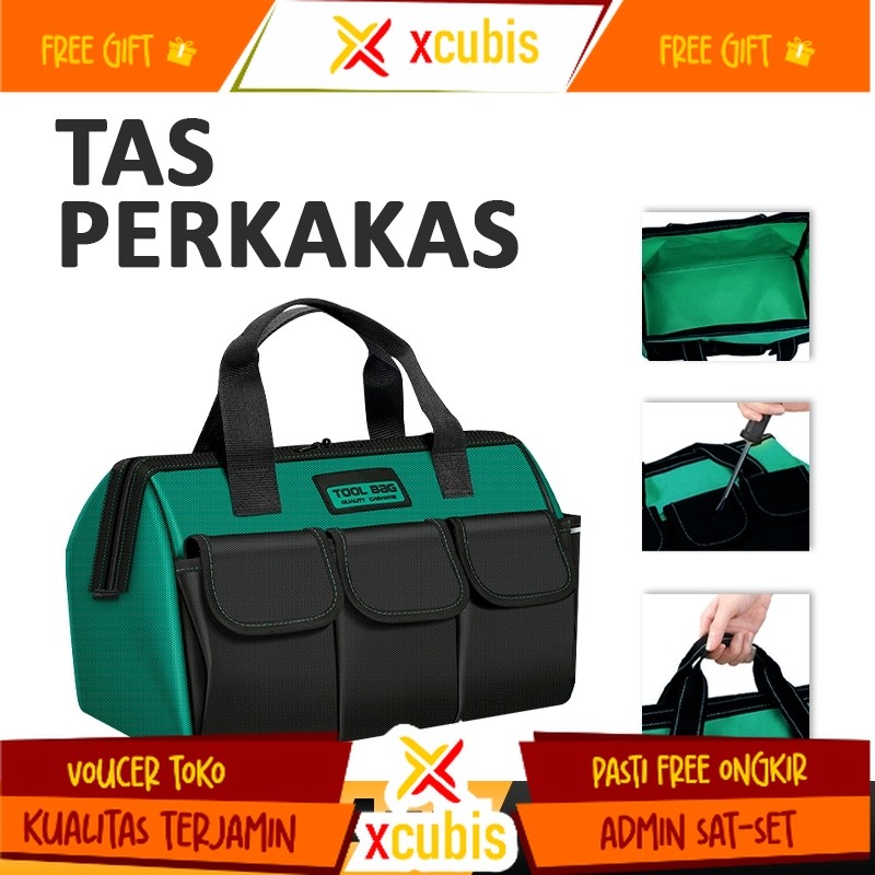 Toolbag 13 inch Kain Oxford Tebal Tas Alat Perkakas Kuat Tas Perkakas Toolkit Tool Kit/Tas Perkakas 