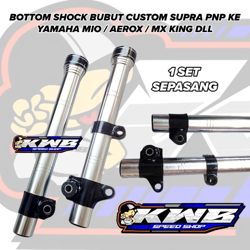 Bottom bubut custom supra pnp ke mio aerox mx king downsize bottom shock depan supra wave downsize b