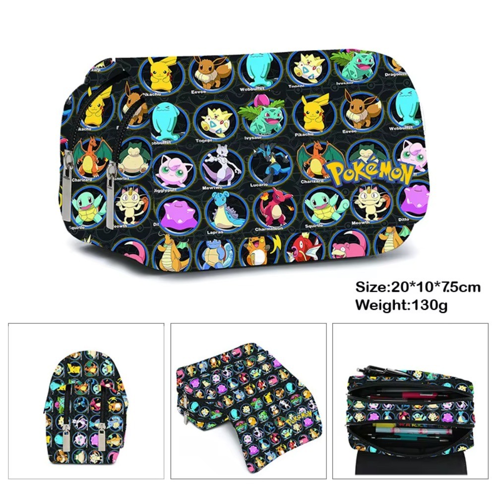 

Anime Pencil Case Medium Small Student Pencilcase Nylon Material Pokémon Learn Stationery Pikachu Kids Cartoon Gifts Anime Toy