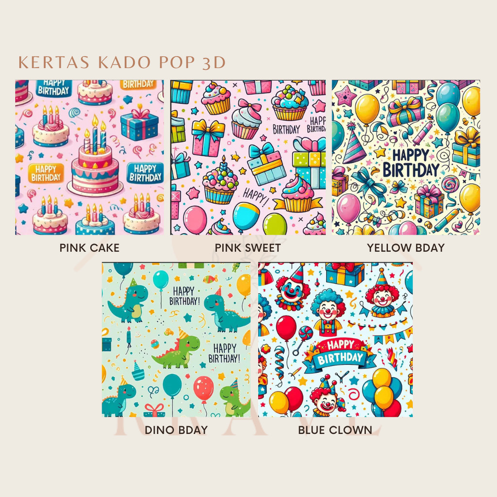 

RUMAH KRAVE - Kertas Kado Pop 3D Wrapping Paper