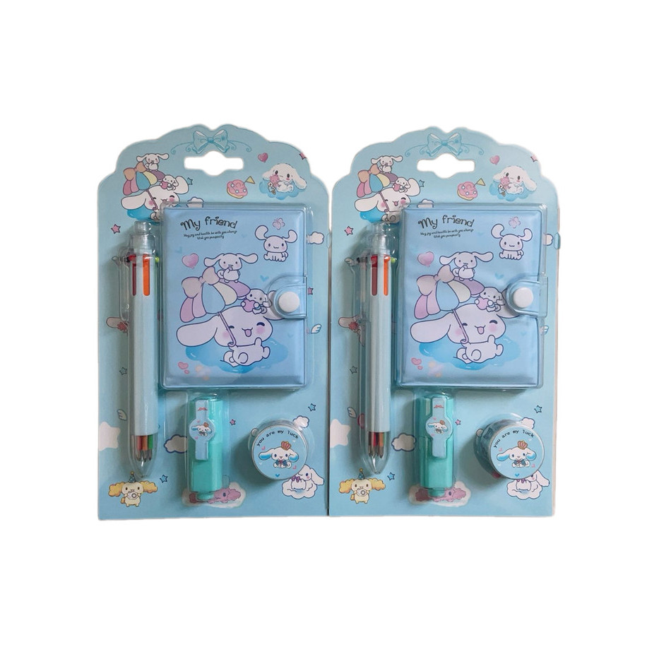 

Aksesories Terlaris~ SANRIO LUXURY NOTEBOOK FULLSET 9 IN 1 GIFT BOX /DIARY GIFT BOX KUROMI & MELODY /NOTEBOOK KUROMI SET - MINISET CINAMON