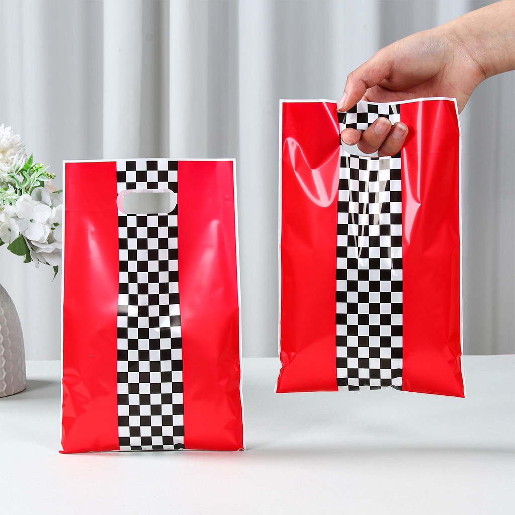 

10/25/50pcs Racing Car Hanging Bag Birthday Party Decoration for Kids Cookies Gift Bag Gender Reveal Baby Shower Party Supplies