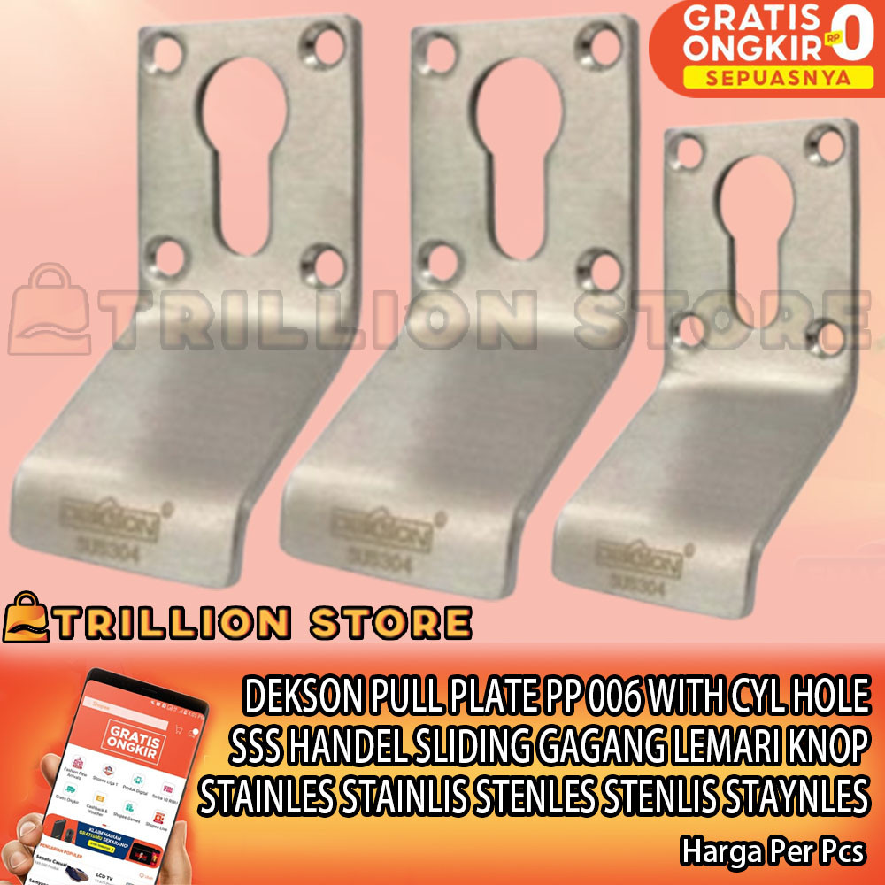 Dekkson Pull Plate Pp 006 With Cyl Hole Sss Handel Sliding Gagang Lemari Knop Pegangan Tarikan Laci 