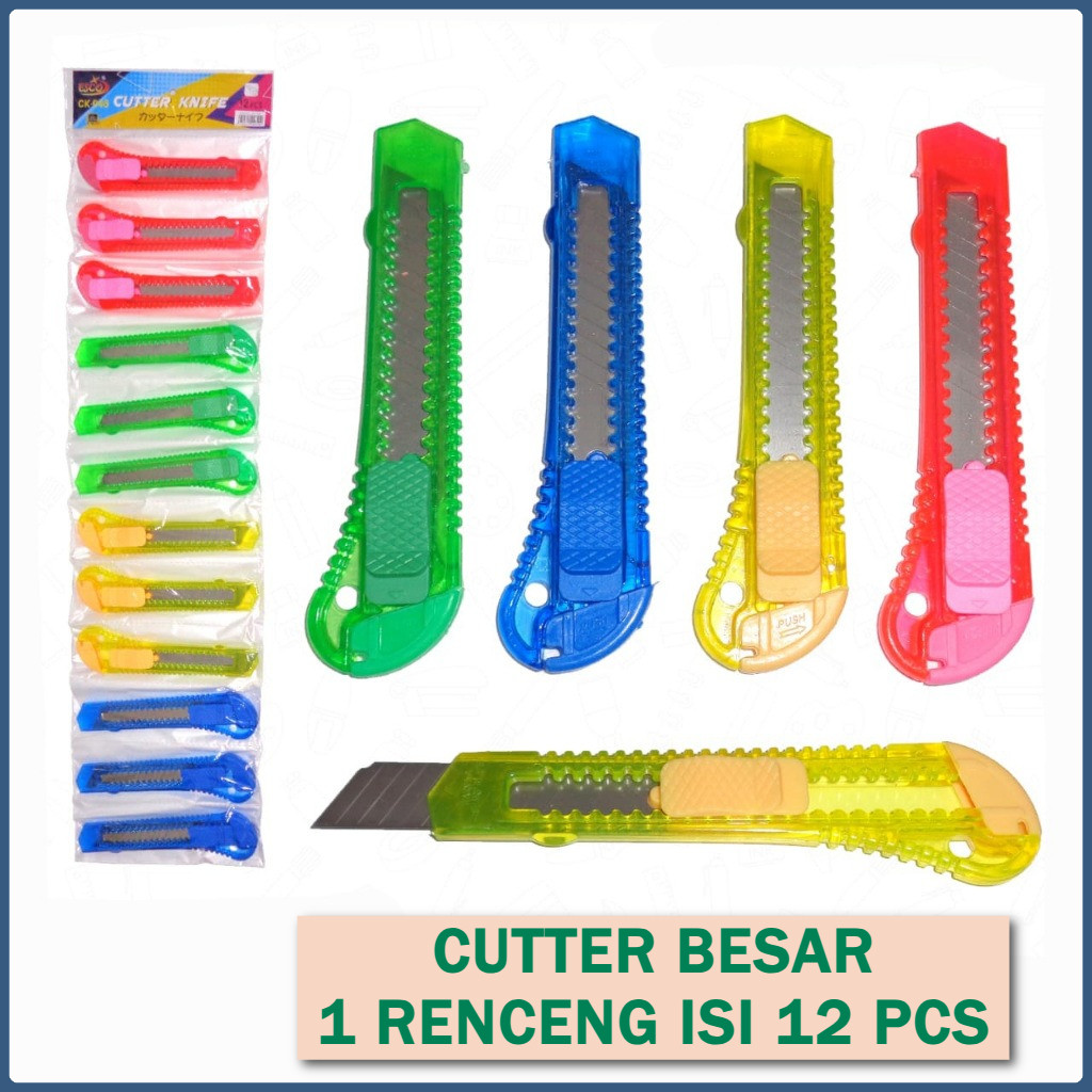 

Pisau Cutter BESAR 12 pcs / Cutter / Pisau Cutter / Alat Memotong / Cutter SUPER Murah / ALAT POTONG
