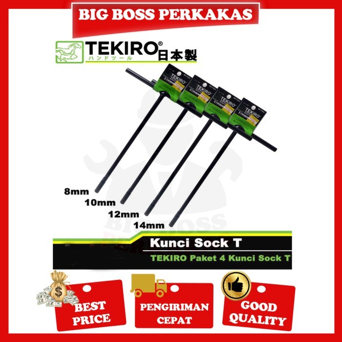 PAKET KUNCI T TEKIRO SOK T TEKIRO 8 , 10 , 12 , 14 4pcs