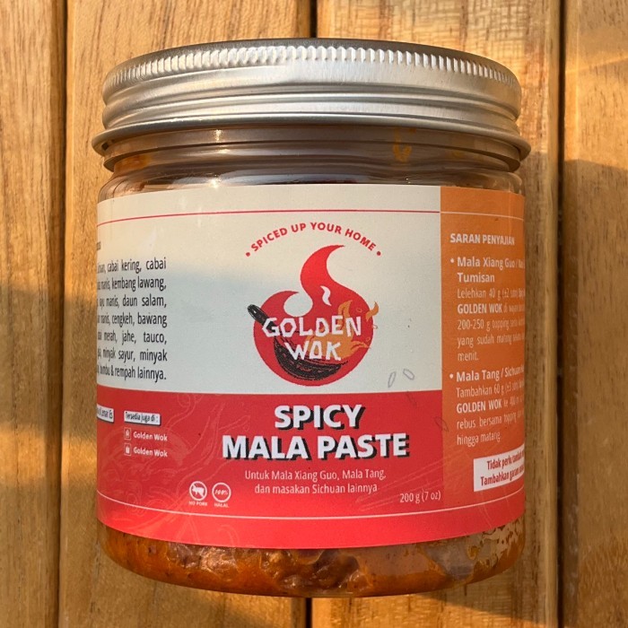 

[[PROMO]]New HALAL Spicy Mala Paste GOLDEN WOK - Bumbu Hotpot, Mala Xiang Guo/Tang - 200 gram, Standar