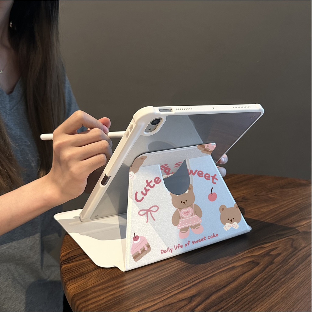 Cocok untuk ipad gen 10 tablet case pelindung lucu  ipad air 5 rotasi ipad pro 11 inci 360° ipad air