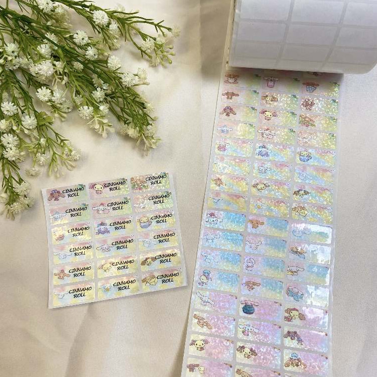 

[CINAMOROLL-M] Lebel Nama Stiker Premium Motif Cinnamoroll Waterproof