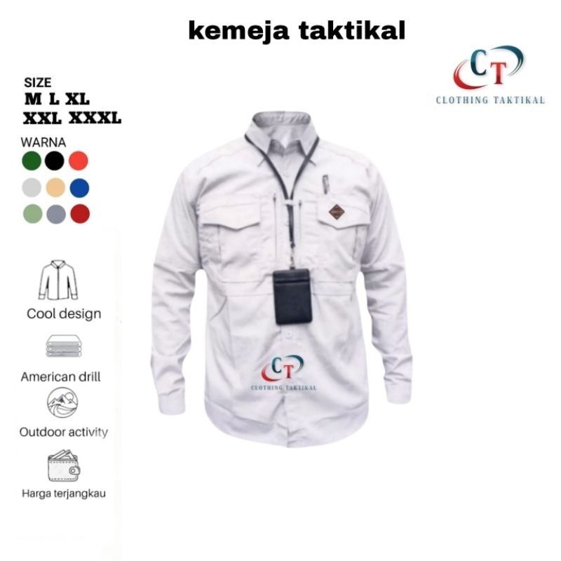 new Kemeja Taktikal MMTAC Outdoor / Kemeja Taktikal Lapangan / Kemeja Pria Lengan Panjang / Kemeja K