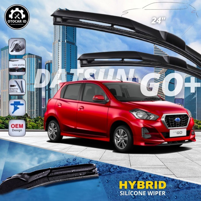 Wifer Frameless Hybrid Datsun Go+ Panca Wiper Silicon Karet Kaca Mobil - Front Only