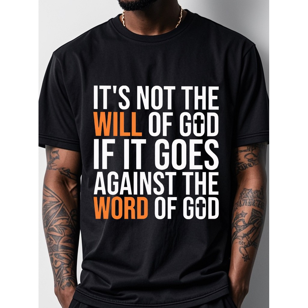Kaos Pria Kata-kata Bijak "God's Words" Kaos Distro Lengan Pendek Bahan Katun Nyaman Dipakai Kaos Ob