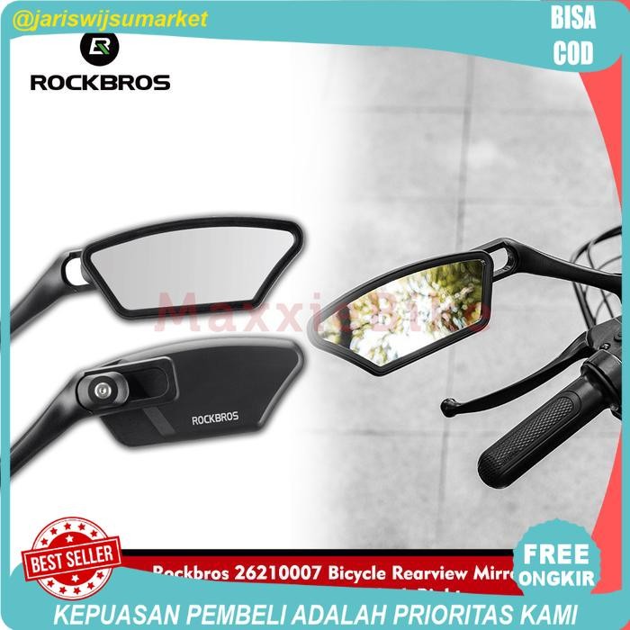 ROCKBROS 26210007 Kaca Spion Sepeda 360° Rotasi Bicycle Rearview Mirror Stainless Steel Wide-Range R
